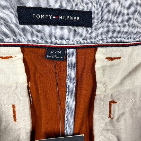 Tommy Hilfiger Pants Mens D7 Brown 36x34 The Flex Chino Cotton Flat Front Casual - Picture 3 of 14